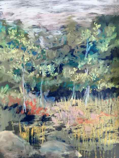 Chalk pastel drawing of meadow